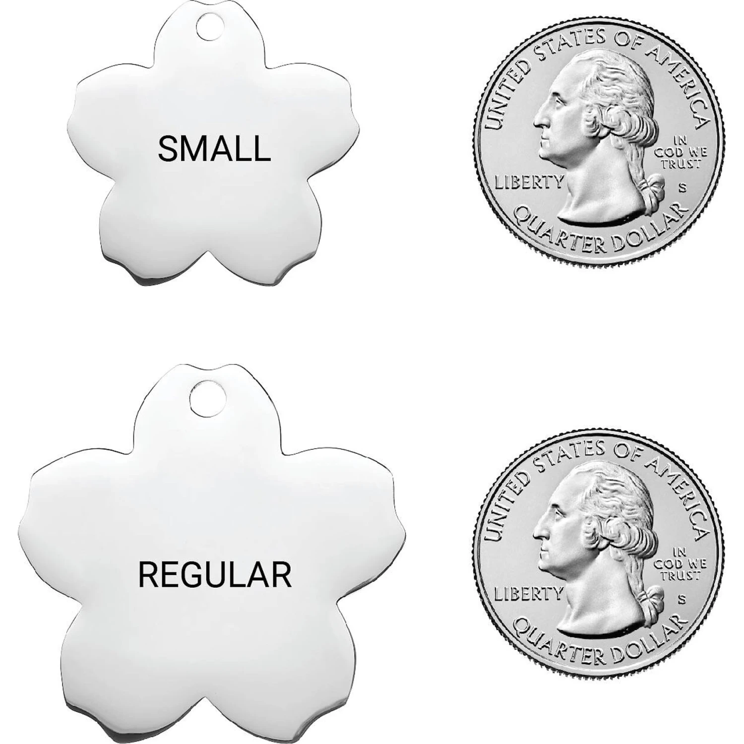 Frisco Stainless Steel Personalized Dog & Cat ID Tag, Flower - Image 2