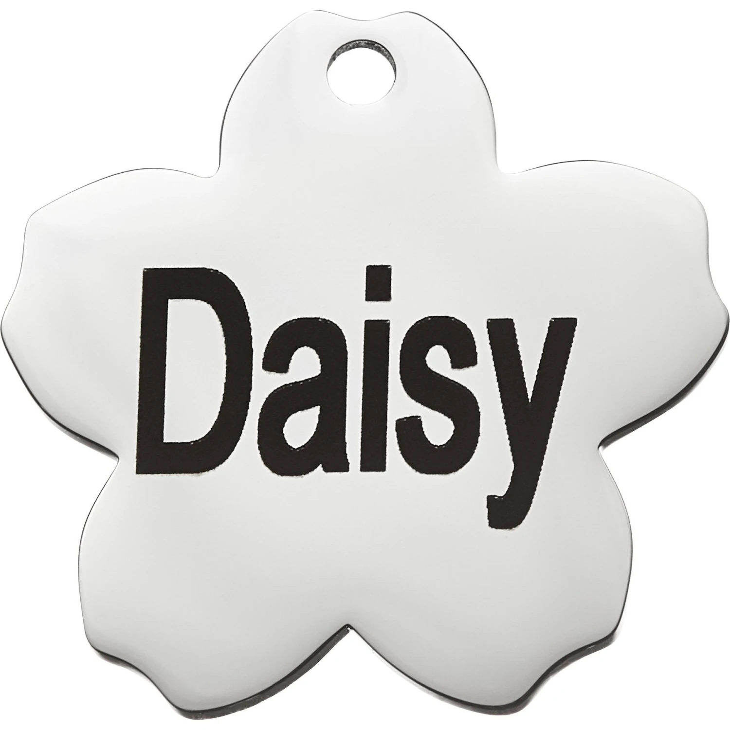 Frisco Stainless Steel Personalized Dog & Cat ID Tag, Flower - Image 3