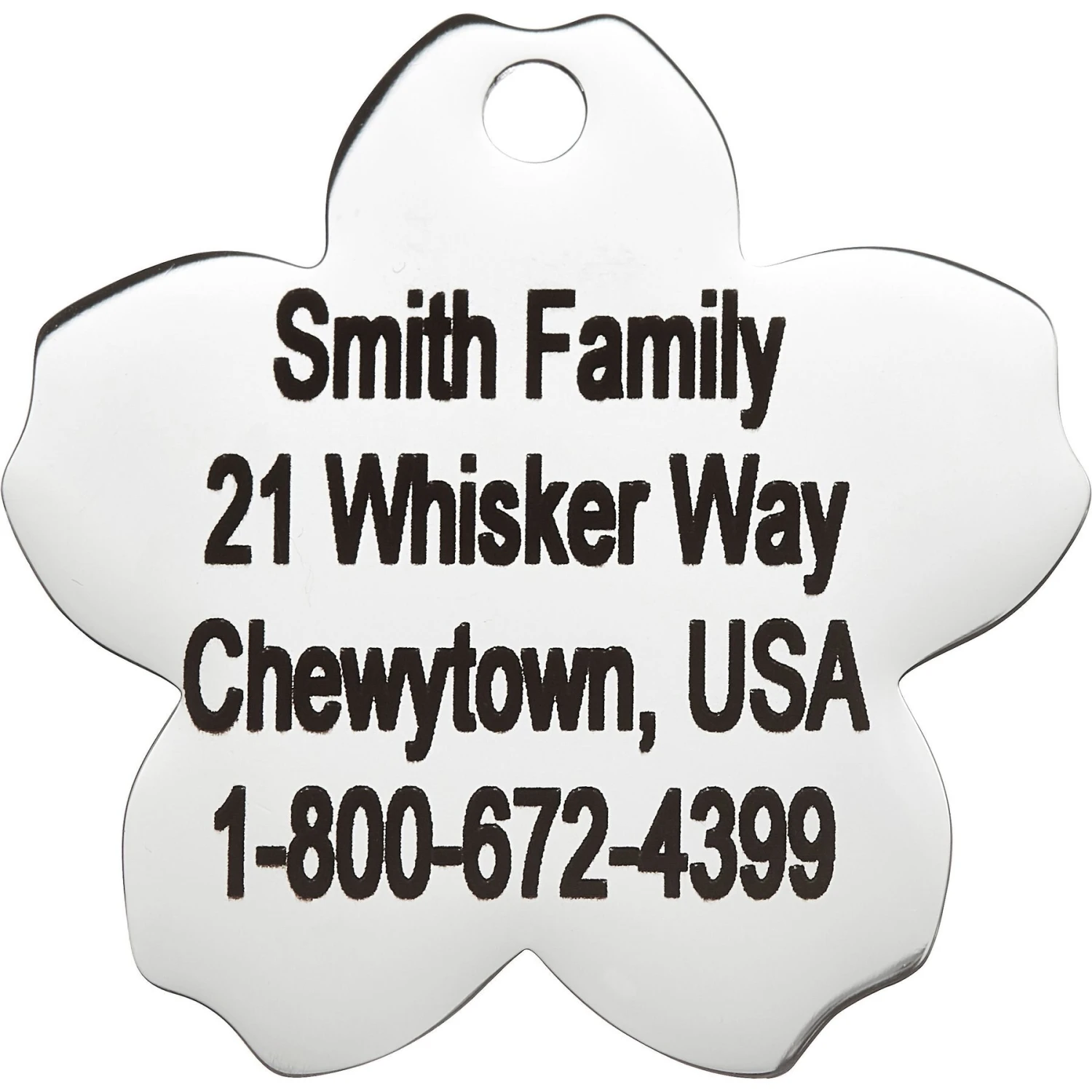 Frisco Stainless Steel Personalized Dog & Cat ID Tag, Flower - Image 4