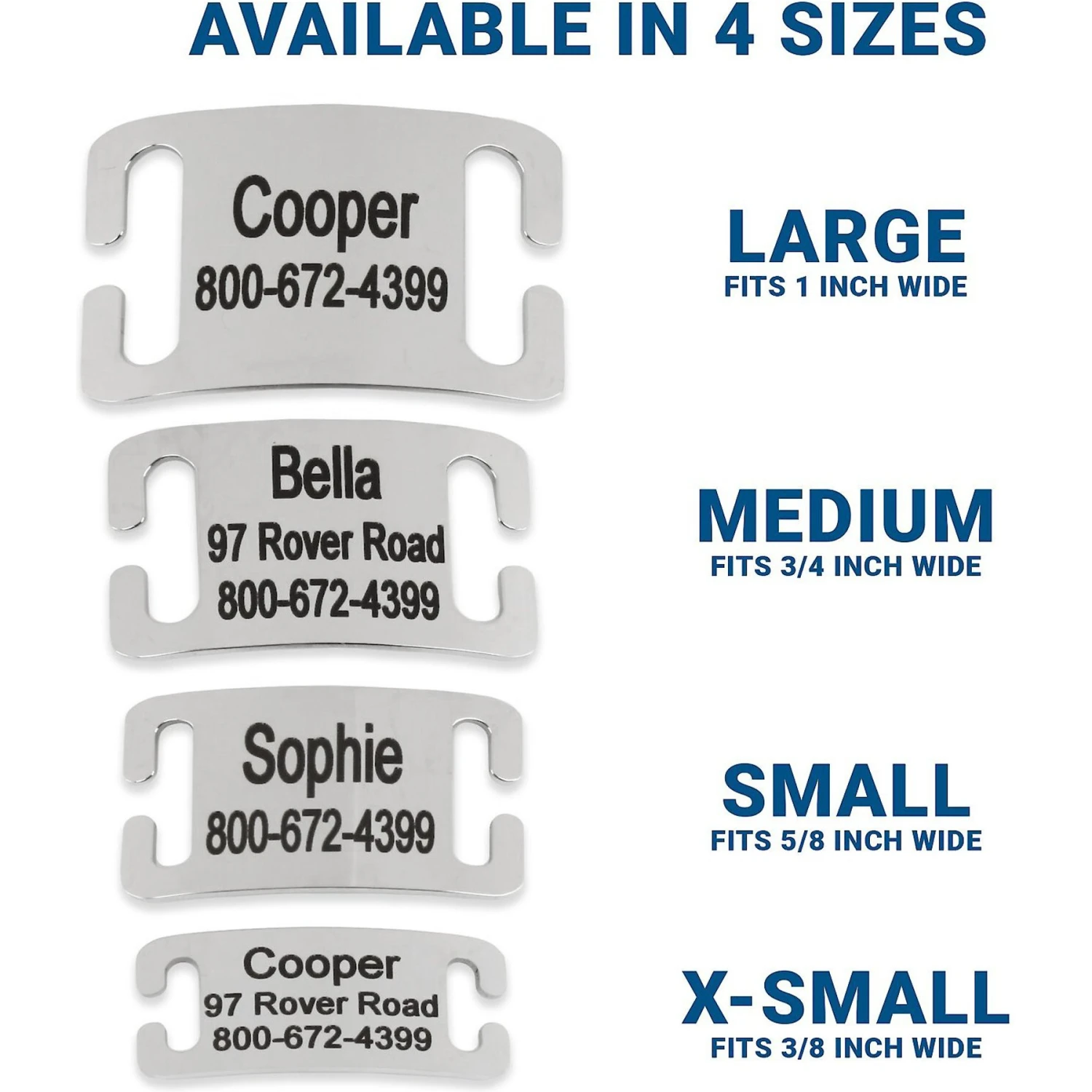 Frisco Stainless Steel Slide-On Personalized Dog & Cat Tag, Open Design - Image 3