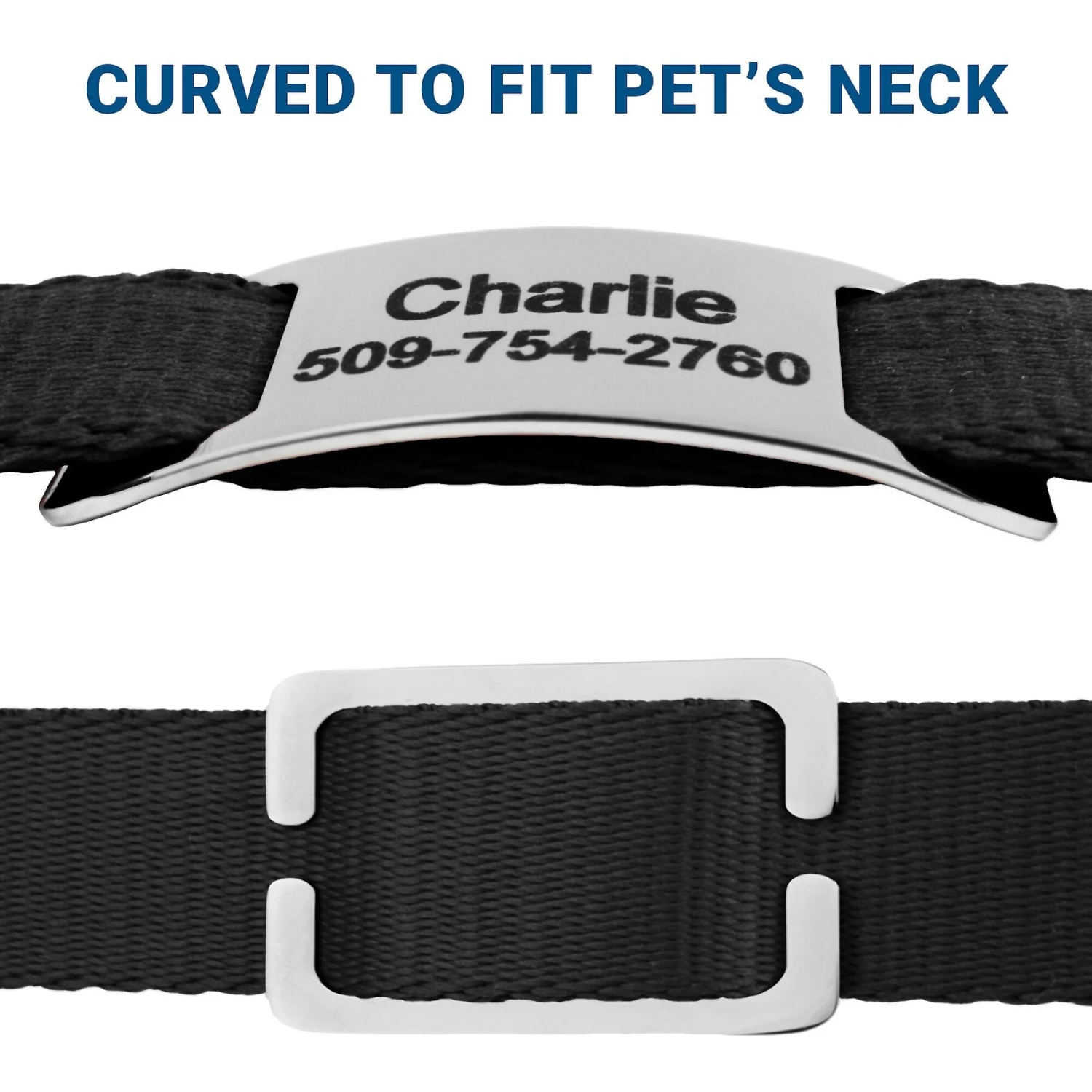 Frisco Stainless Steel Slide-On Personalized Dog & Cat Tag, Open Design - Image 4