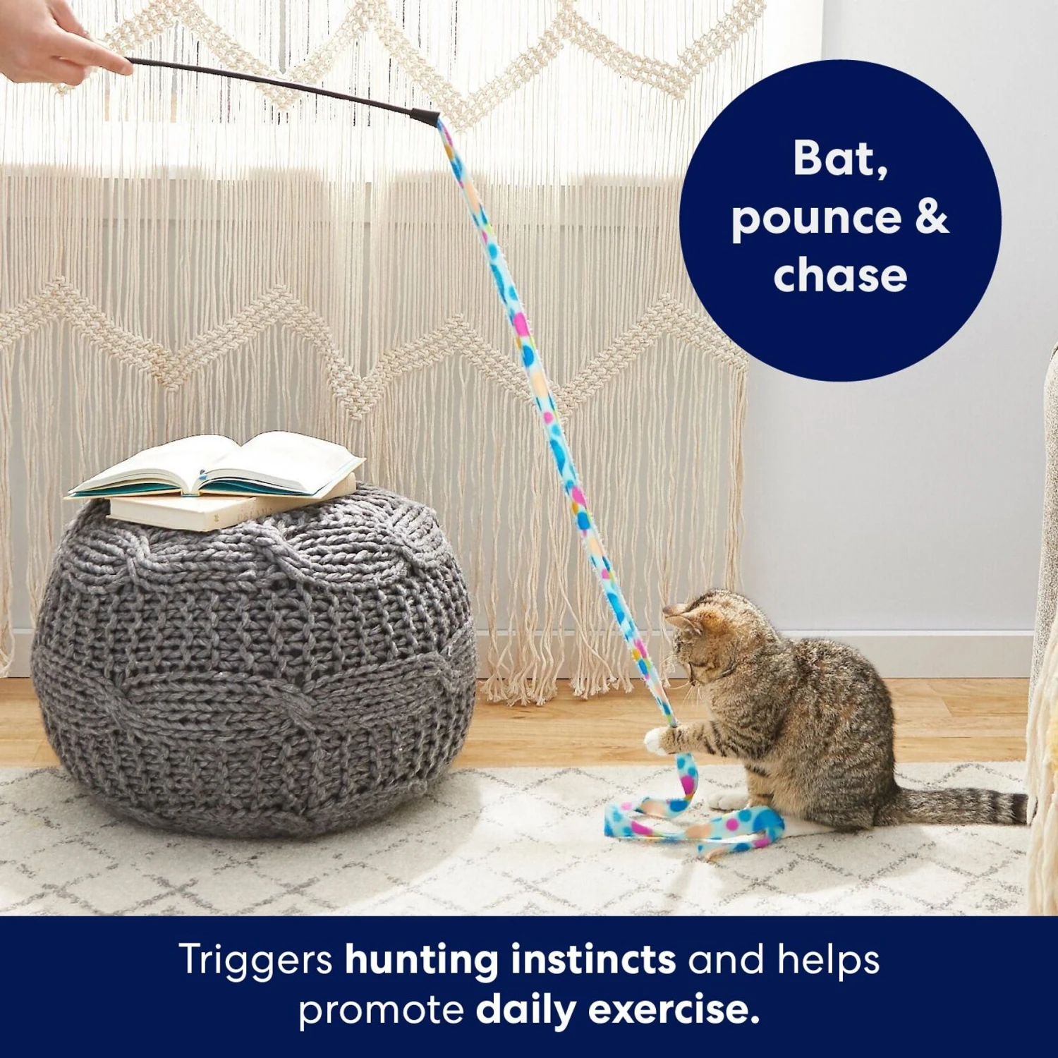 Frisco Fabric Teaser Wand Cat Toy - Image 3