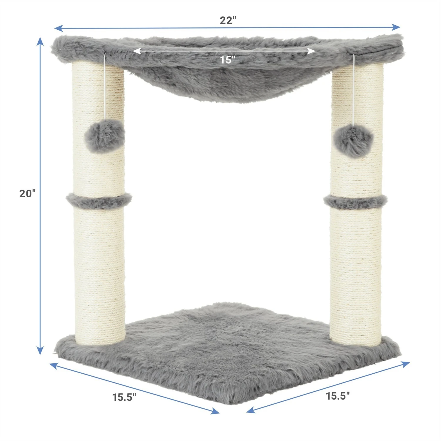 Frisco 20-in Faux Fur Cat Tree - Image 2