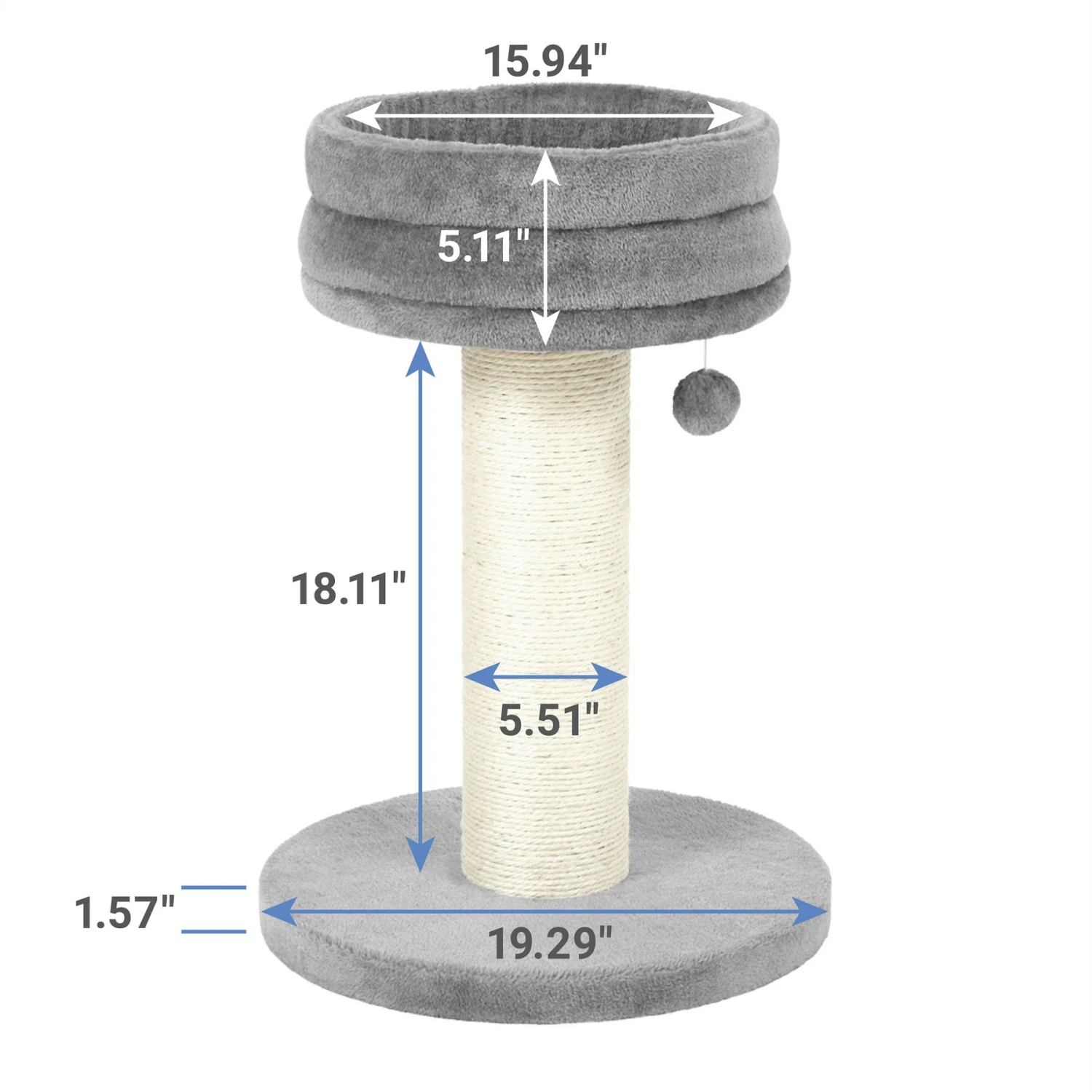 Frisco 24.8-in Heavy Duty Faux Fur Cat Tree - Image 2