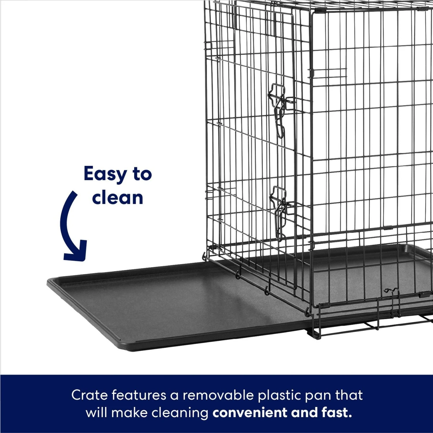 Frisco Fold & Carry Double Door Collapsible Wire Dog Crate & Mat Kit - Image 5