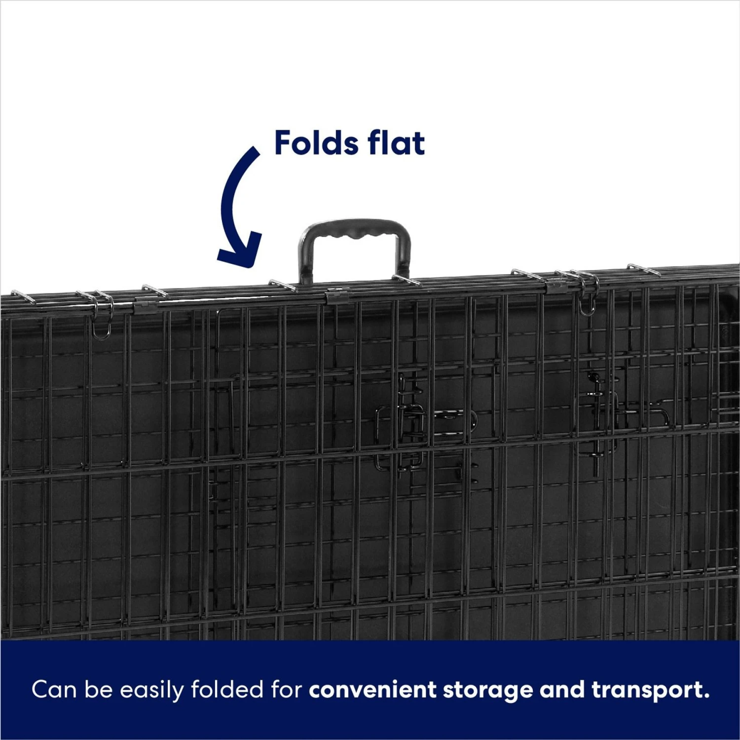 Frisco Fold & Carry Double Door Collapsible Wire Dog Crate & Mat Kit - Image 7
