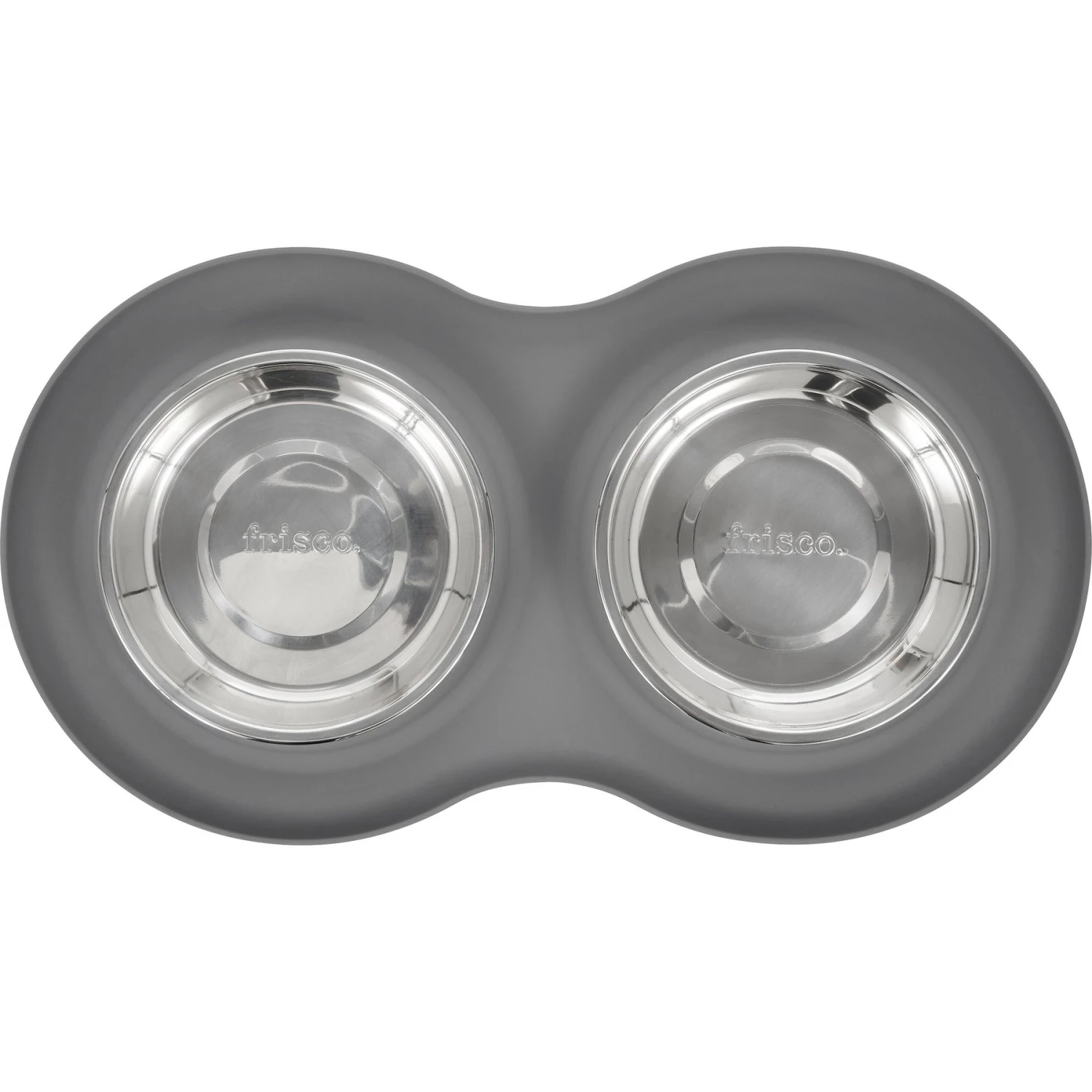 Frisco Double Stainless Steel Pet Bowl With Silicone Mat - Image 4