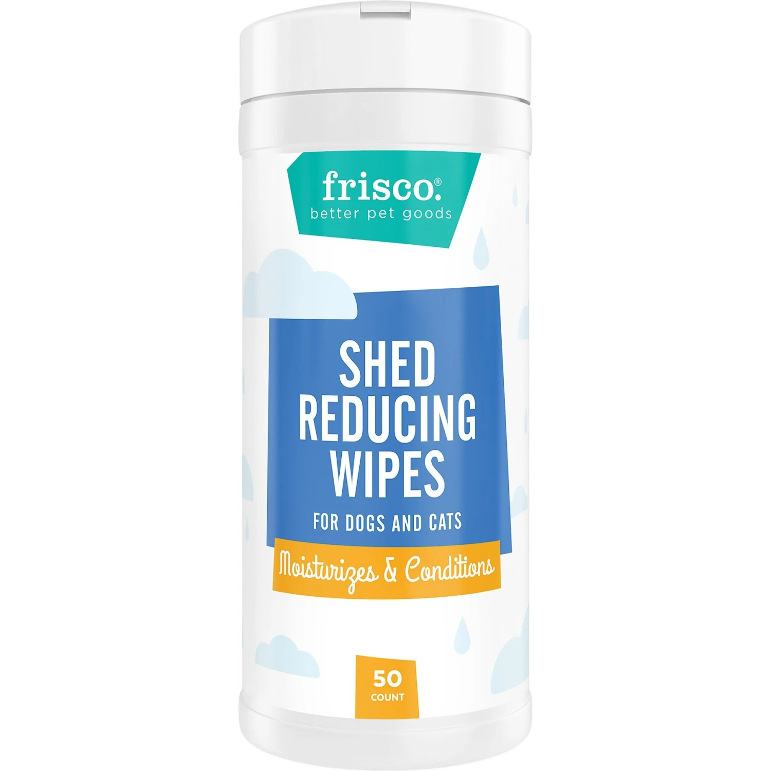 Frisco Shed Reducing Waterless Grooming Wipes For Dogs & Cats, 50 Count