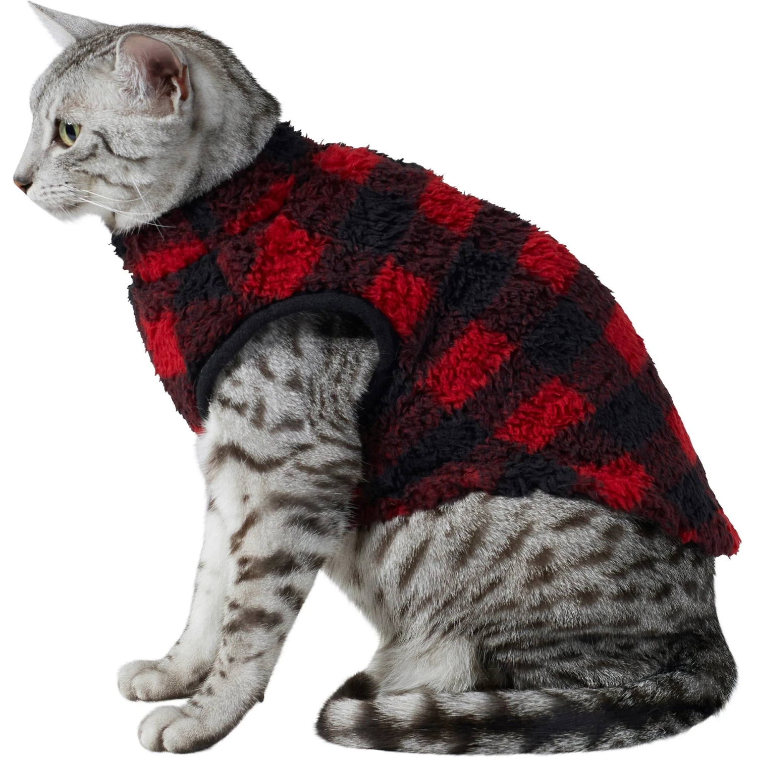 Frisco Ultra Lightweight Plaid Dog & Cat Fleece Vest - Image 3