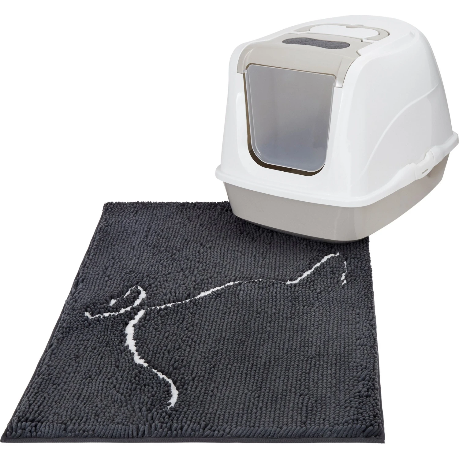 Frisco Microfiber Chenille Cat Silhouette Litter Mat - Image 4