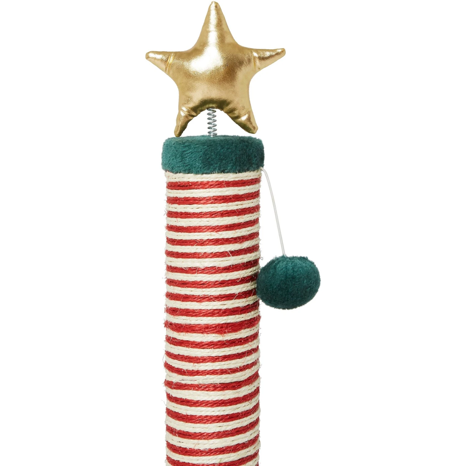 Frisco Holiday 29.5-in Candy Cane Sisal Cat Scratching Post With Toy - Image 4