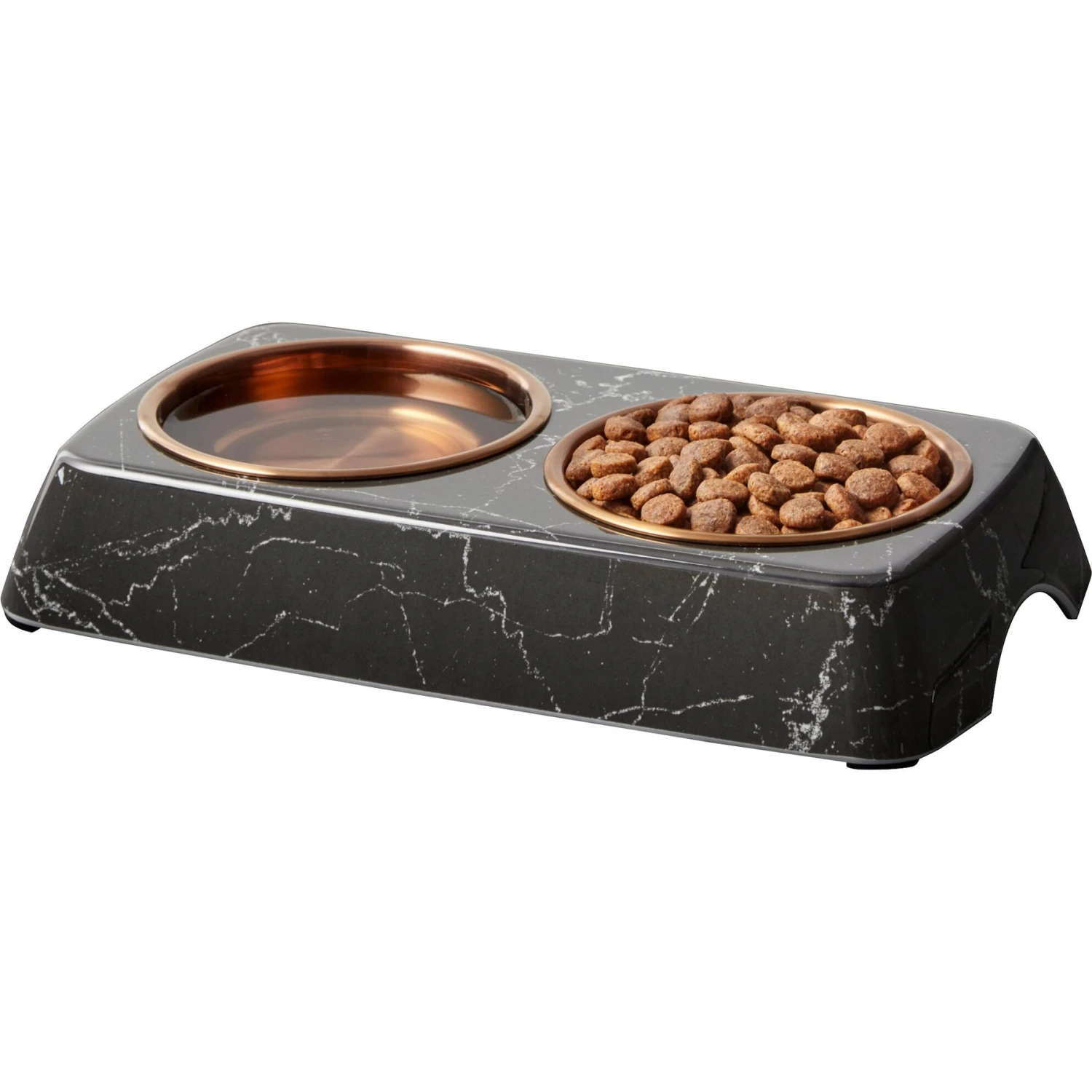 Frisco Copper Stainless Steel Double Dog & Cat Bowls With Black Marble Stand - Image 4