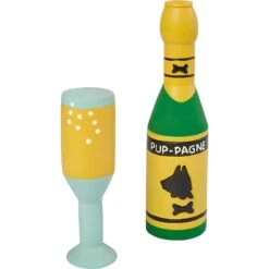 Frisco Champagne & Flute Latex Squeaky Dog Toy