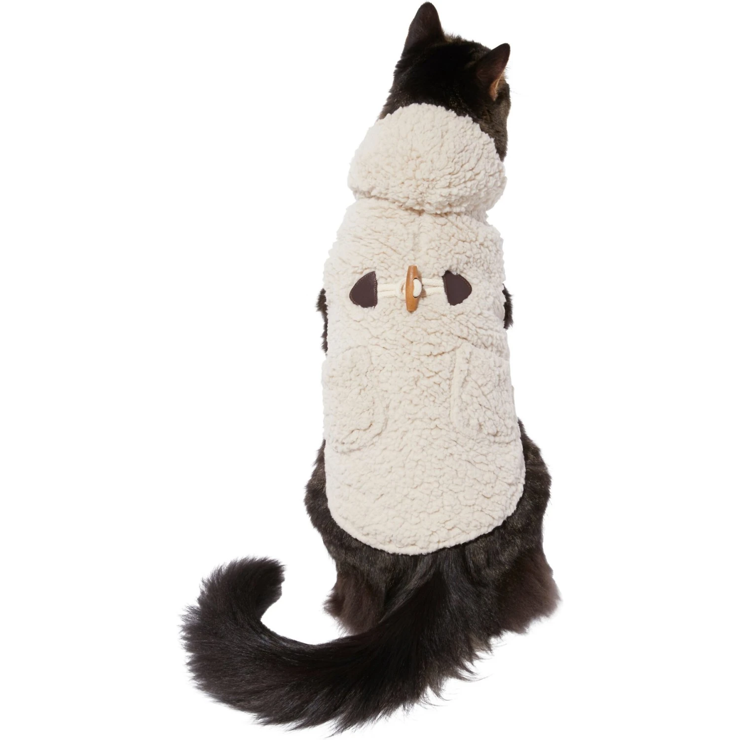 Frisco Lightweight Soft Sherpa Dog & Cat Coat, Oatmeal - Image 3