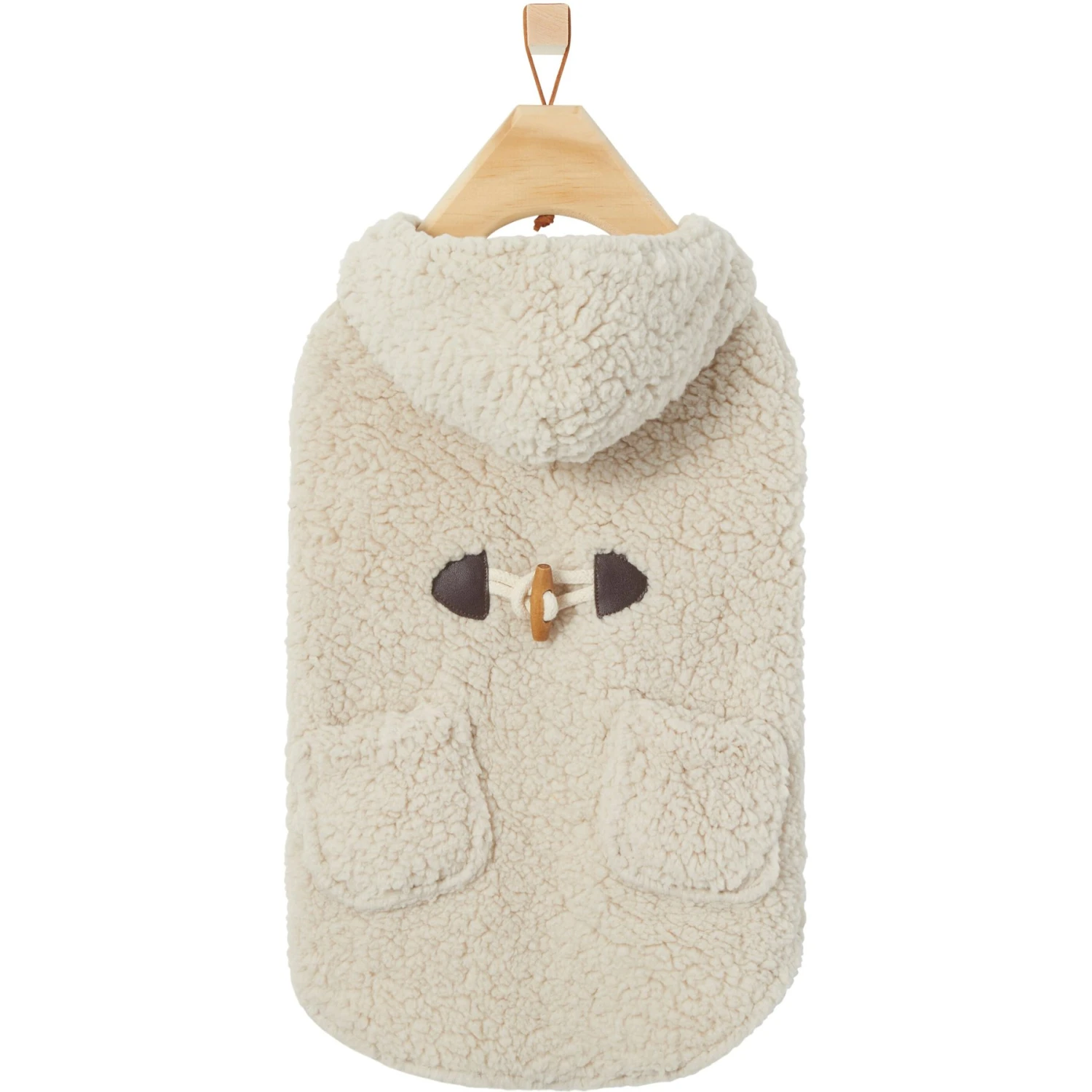 Frisco Lightweight Soft Sherpa Dog & Cat Coat, Oatmeal - Image 4