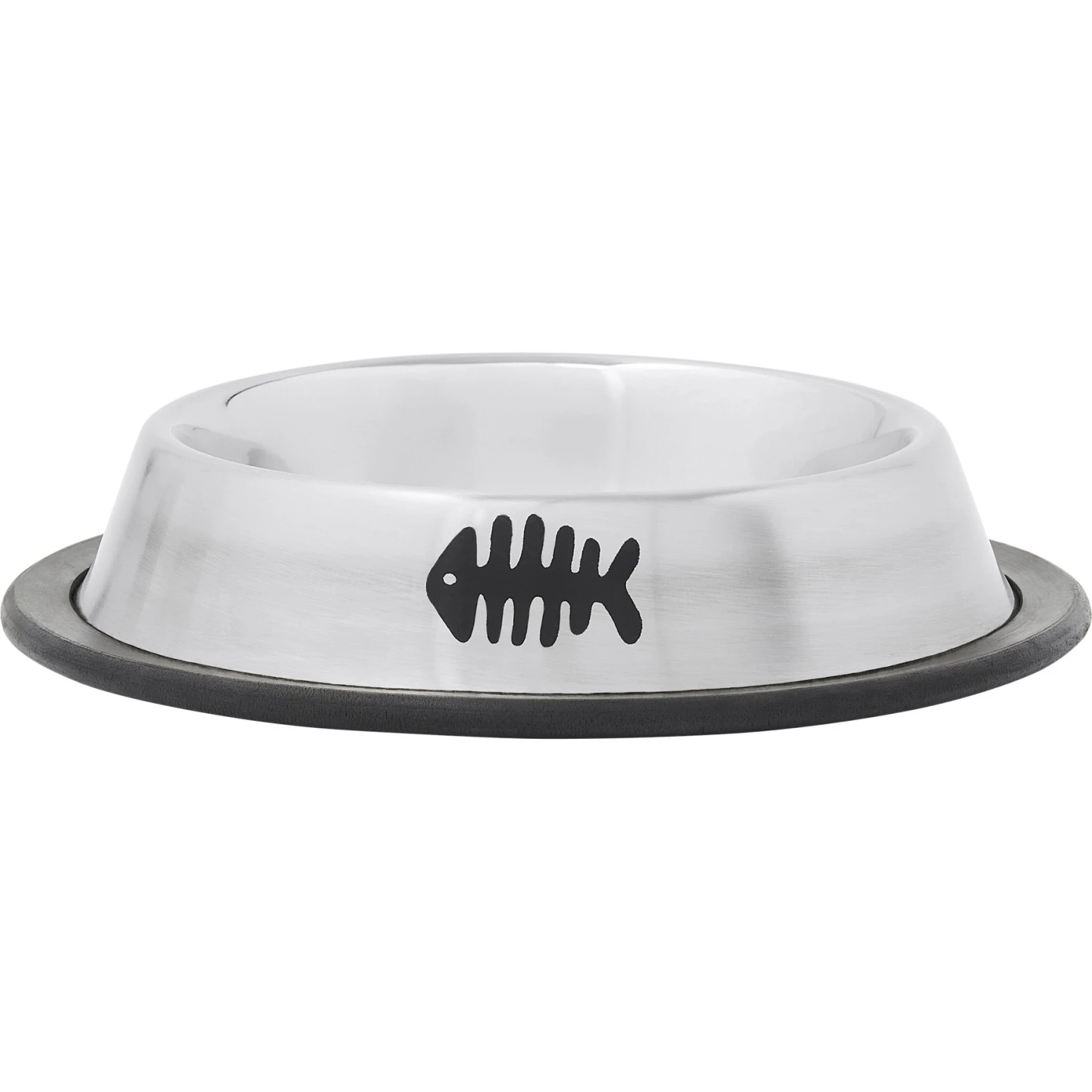 Frisco Fish Print Non-Skid Stainless Steel Dish Cat Bowl