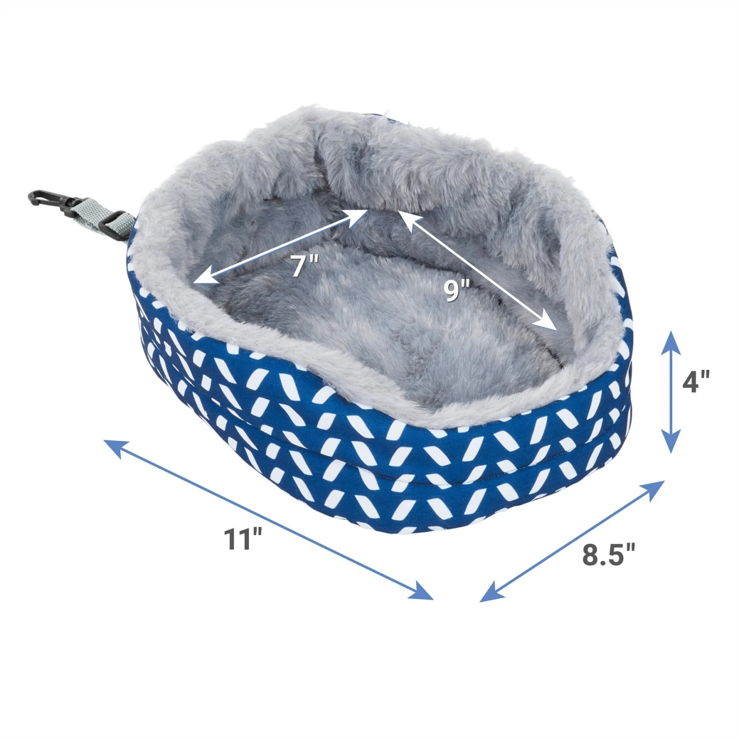 Frisco Herringbone Small Pet Plush Oval Cuddler - Image 2