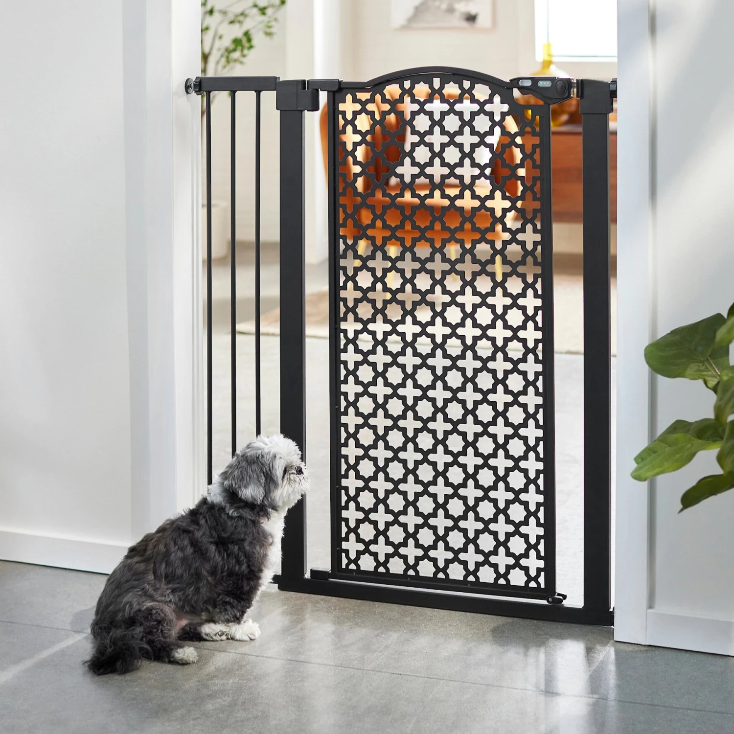 Frisco Metal Pattern Extra Tall Auto-close Dog Gate