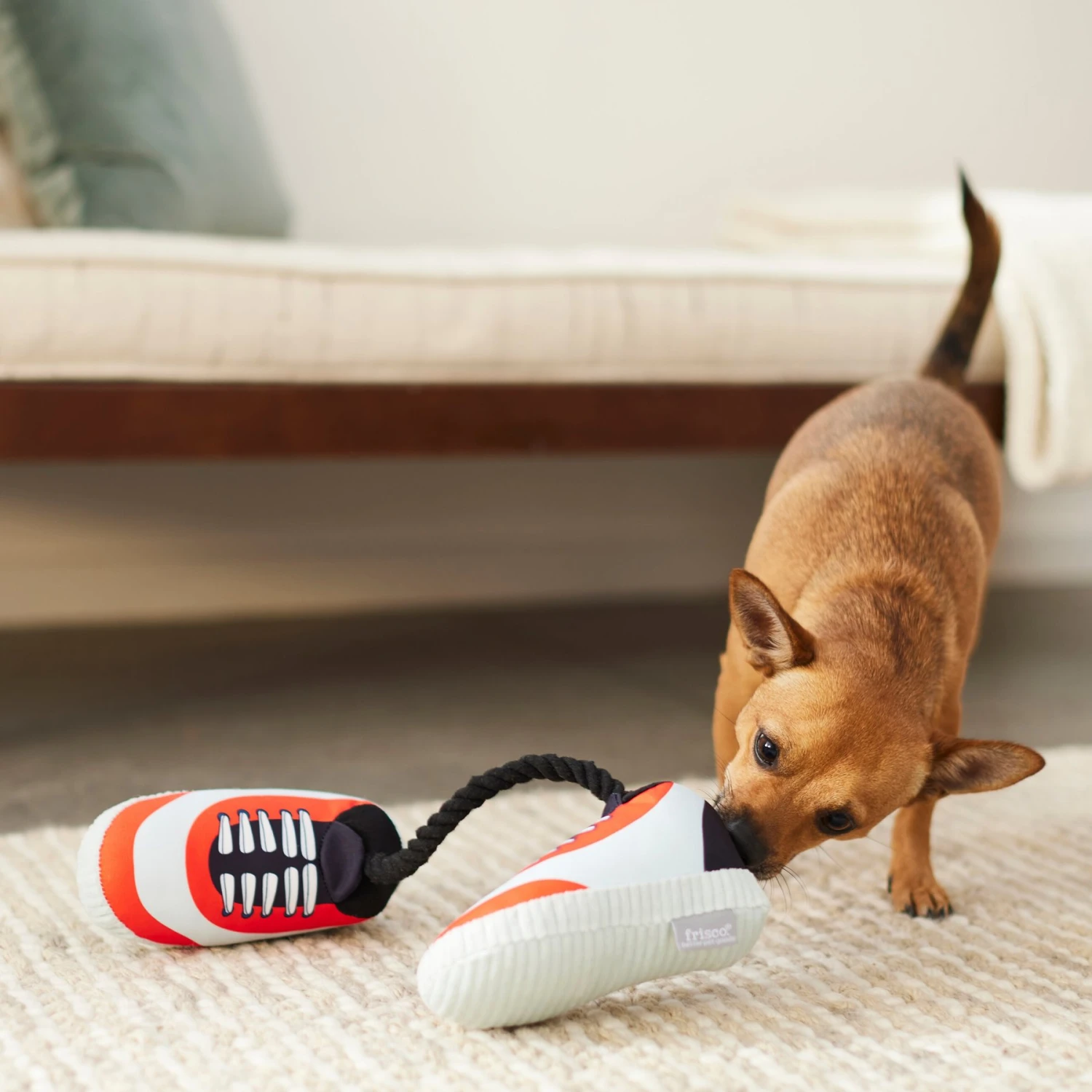 Frisco Running Shoes Plush With Rope Dog Toy - Image 3