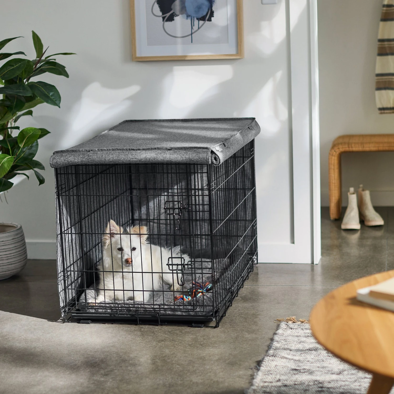 Frisco Faux Linen Dog Crate Cover - Image 6