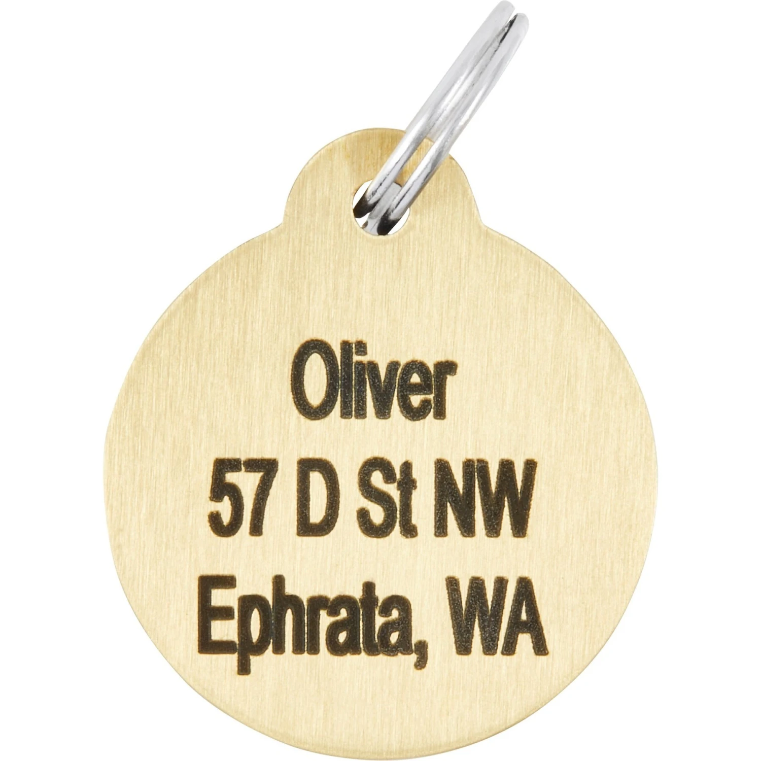 Frisco Brass Personalized Dog & Cat ID Tag, Round - Image 3