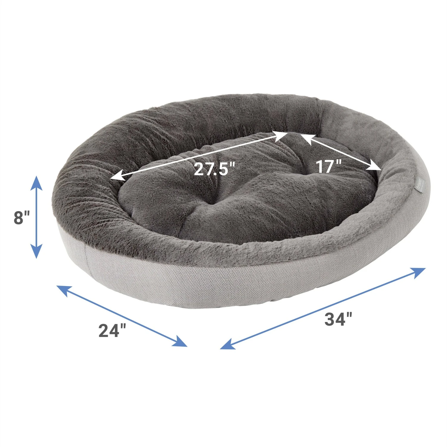 Frisco Herringbone Hi-Low Cuddler Dog & Cat Bed - Image 2