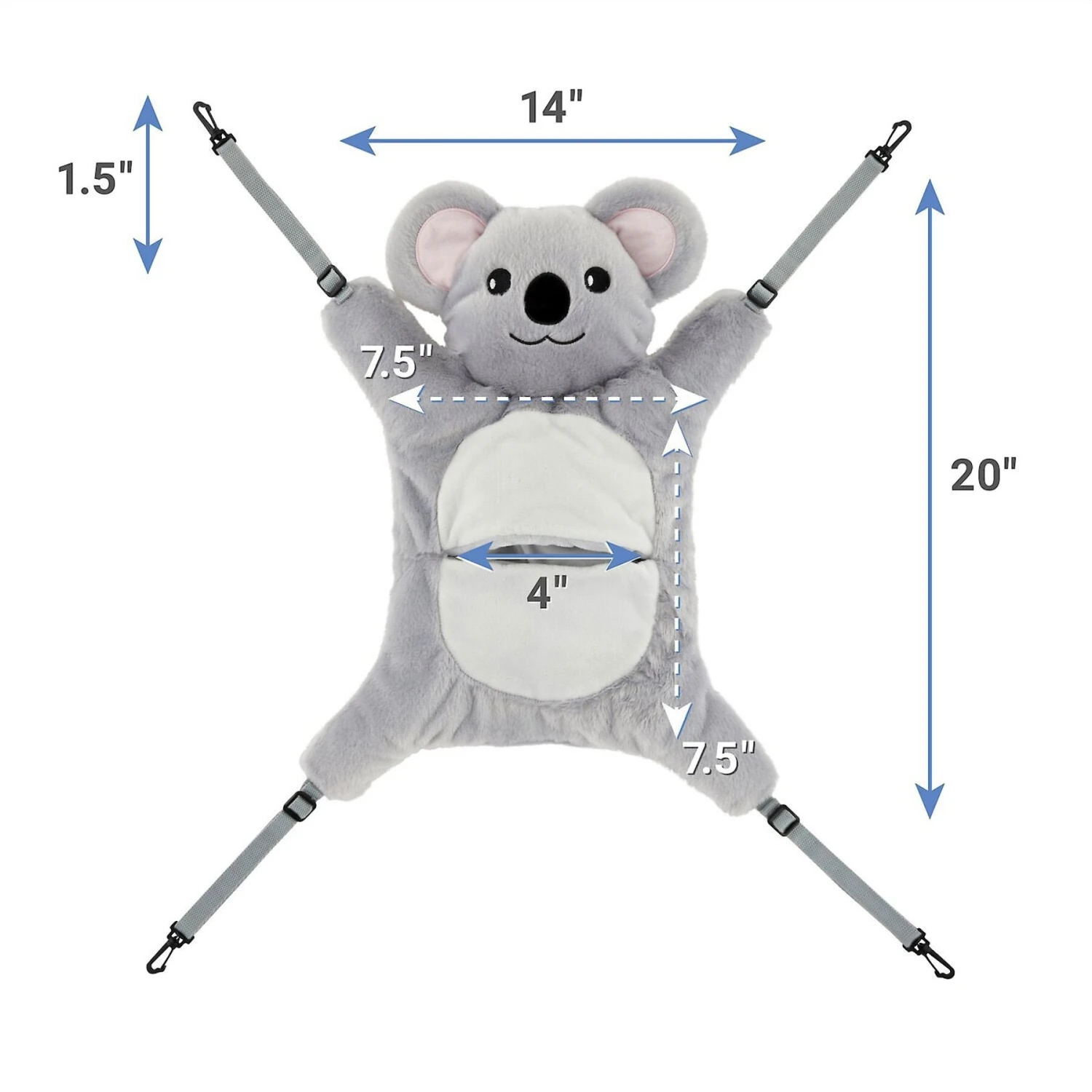 Frisco Geometric Small Pet Plush Hanging Tunnel & Frisco Hanging Koala Small Pet Bed - Image 7
