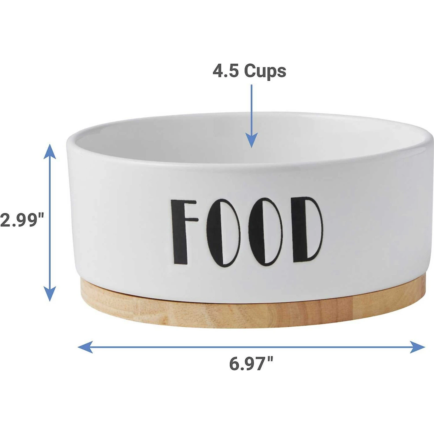 Frisco Ceramic Water Dog & Cat Bowl With Wood Base & Frisco Ceramic Food Dog & Cat Bowl With Wood Base - Image 7