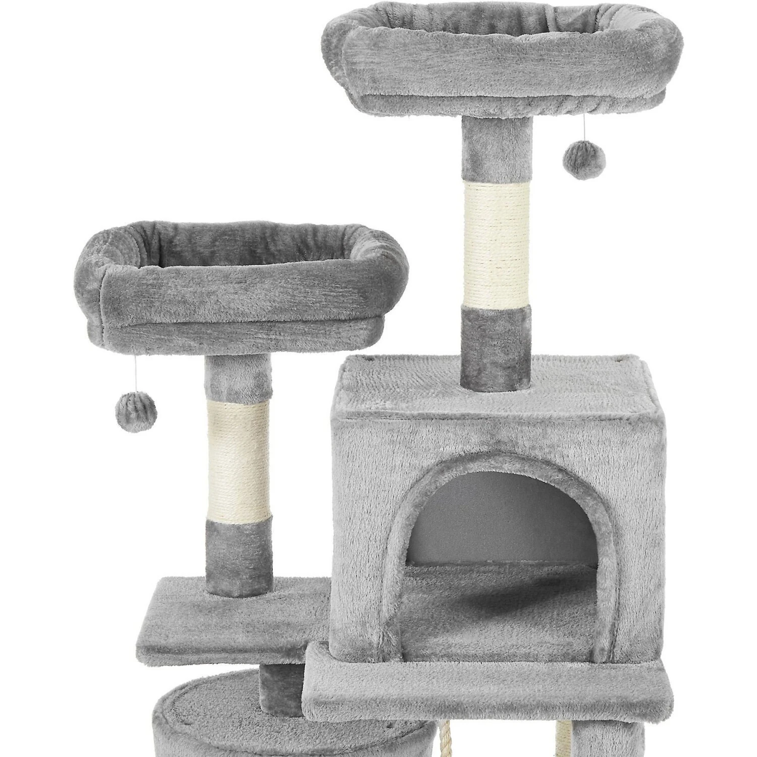 Frisco 61-in Faux Fur Cat Tree & Condo & Frisco 38-in Cat Tree With Condo, Top Perch & Toy - Image 4