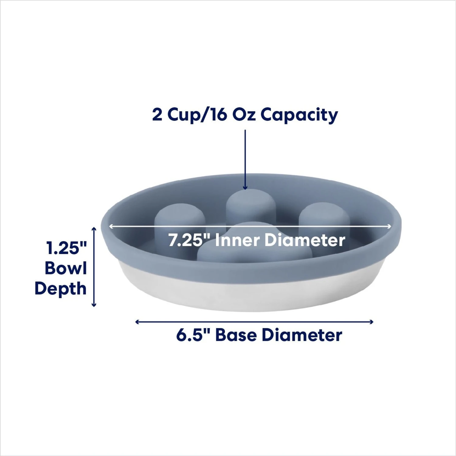 Frisco Silicone Stainless Paw Steel Slow Feeder Dog & Cat Bowl - Image 2