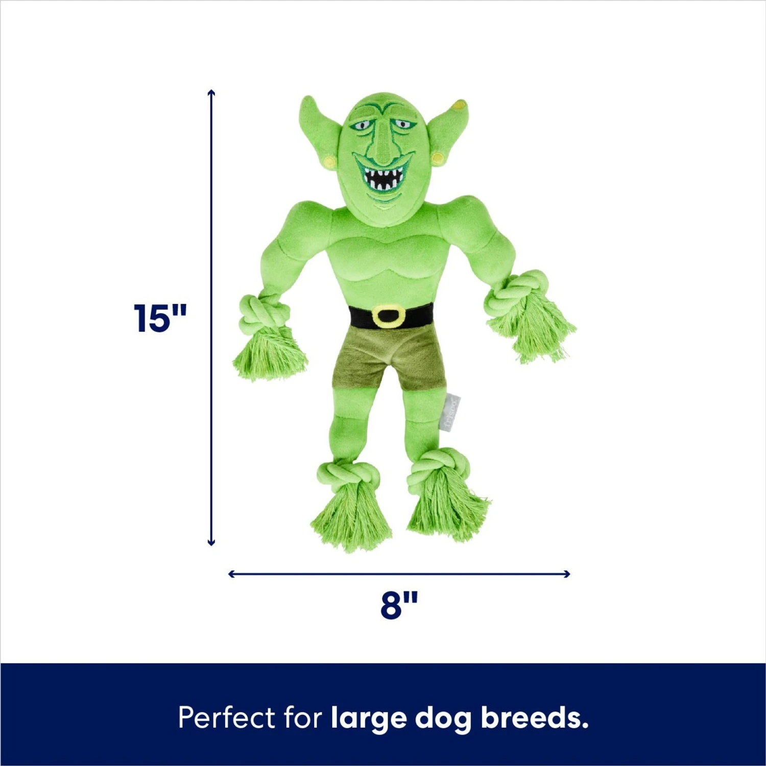 Frisco Halloween Goblin Plush With Rope Squeaky Dog Toy - Image 2