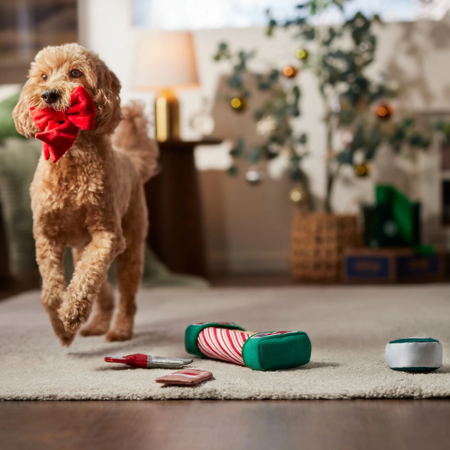 Frisco Holiday Gift Wrapping Set Plush Squeaky Dog Toy - Image 3