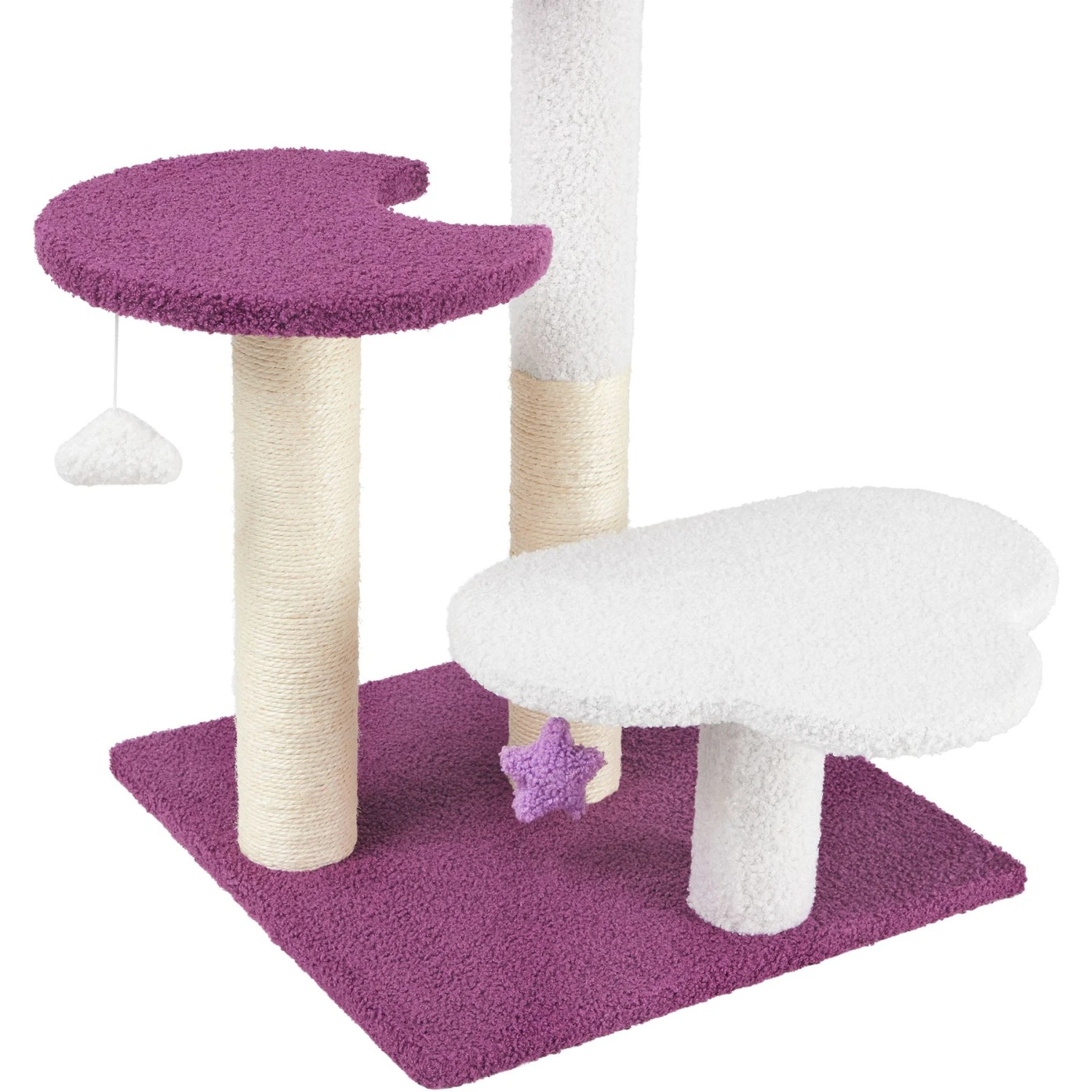 Frisco Star, Moon And Cloud 25" Plush Cat Tree - Image 4