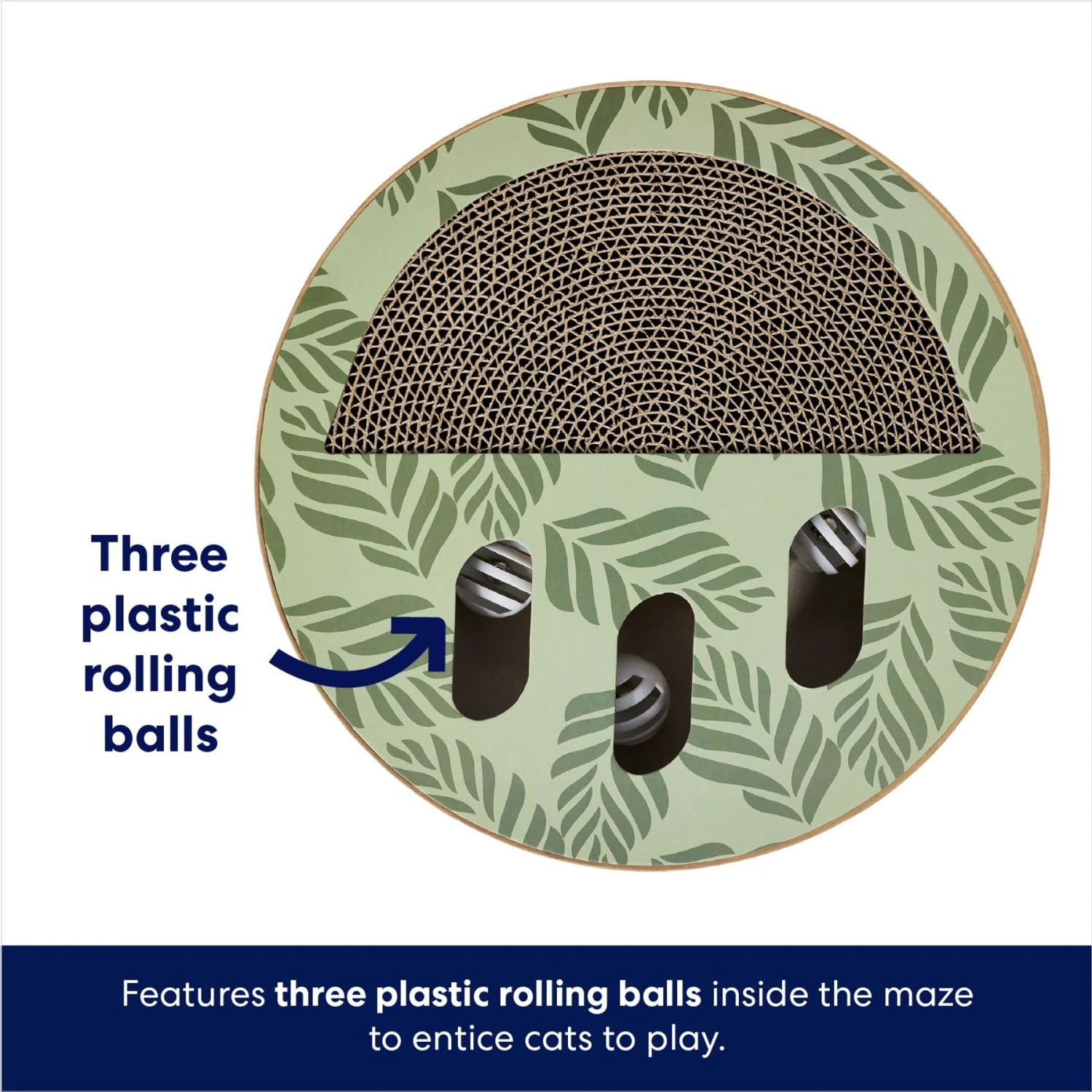 Frisco Interactive Maze & Scratch Cardboard Cat Toy Box With Catnip, Palms - Image 3