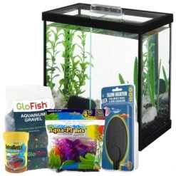 GloFish Fluorescent Aquarium Gravel + 4 Items