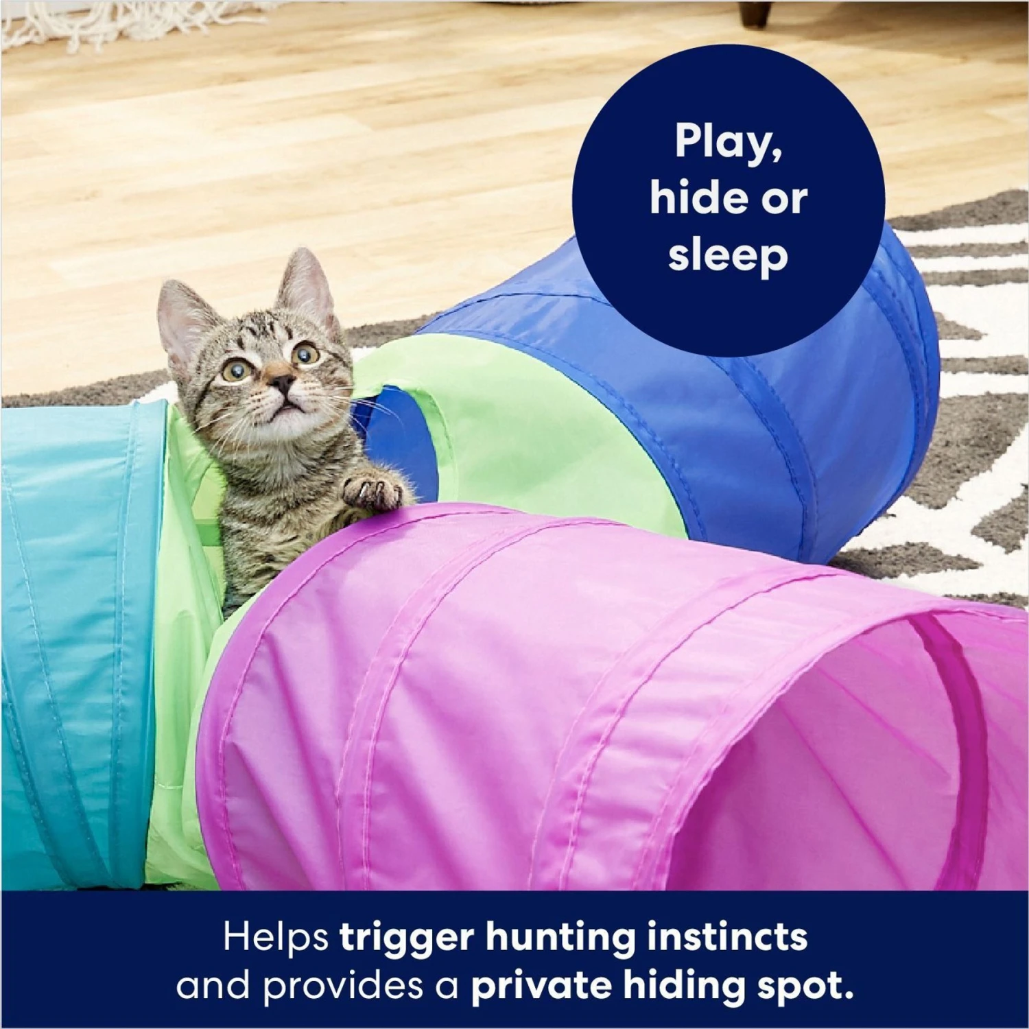 Frisco Foldable Play Tri-Tunnel Cat Toy & Frisco Butterfly Cat Tracks Cat Toy - Image 5