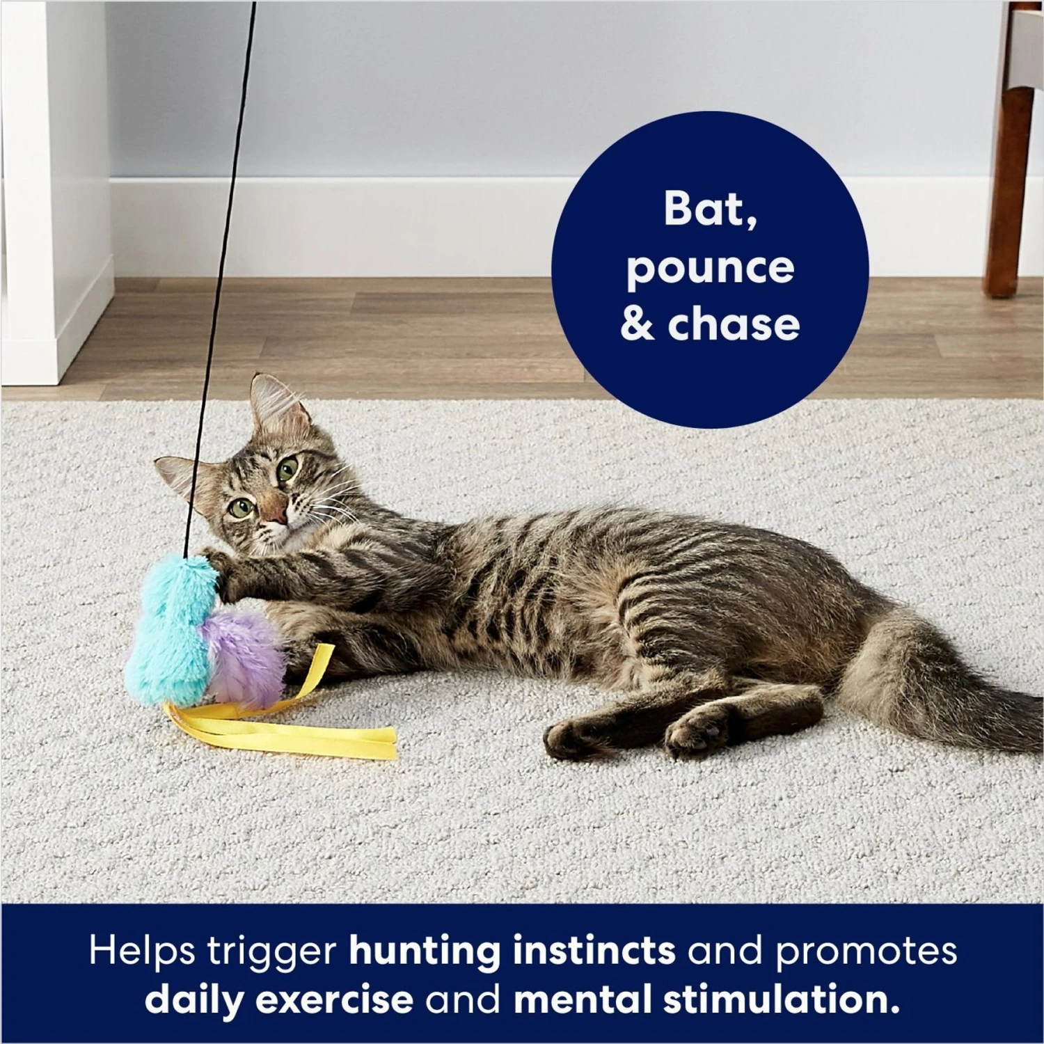 Frisco Squirrel Plush Cat Toy With Refillable Catnip & Frisco Bird With Feathers Teaser Wand Cat Toy With Catnip - Image 9