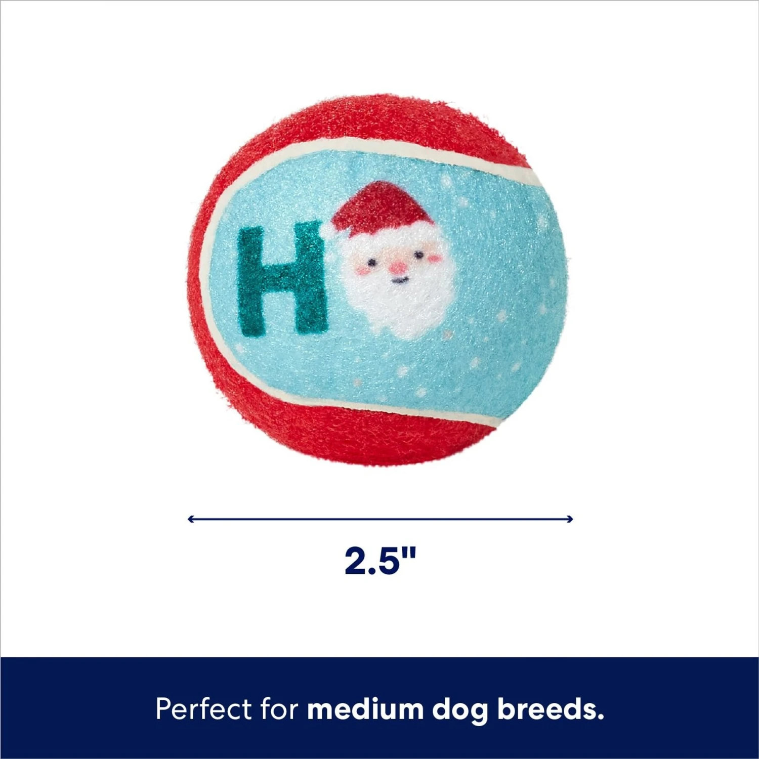 Frisco Holiday Ho Ho Ho Fetch Squeaky Tennis Ball Dog Toy & Frisco Holiday Arctic Friends Stuffing-Free Skinny Plush Squeaky Dog Toy - Image 3